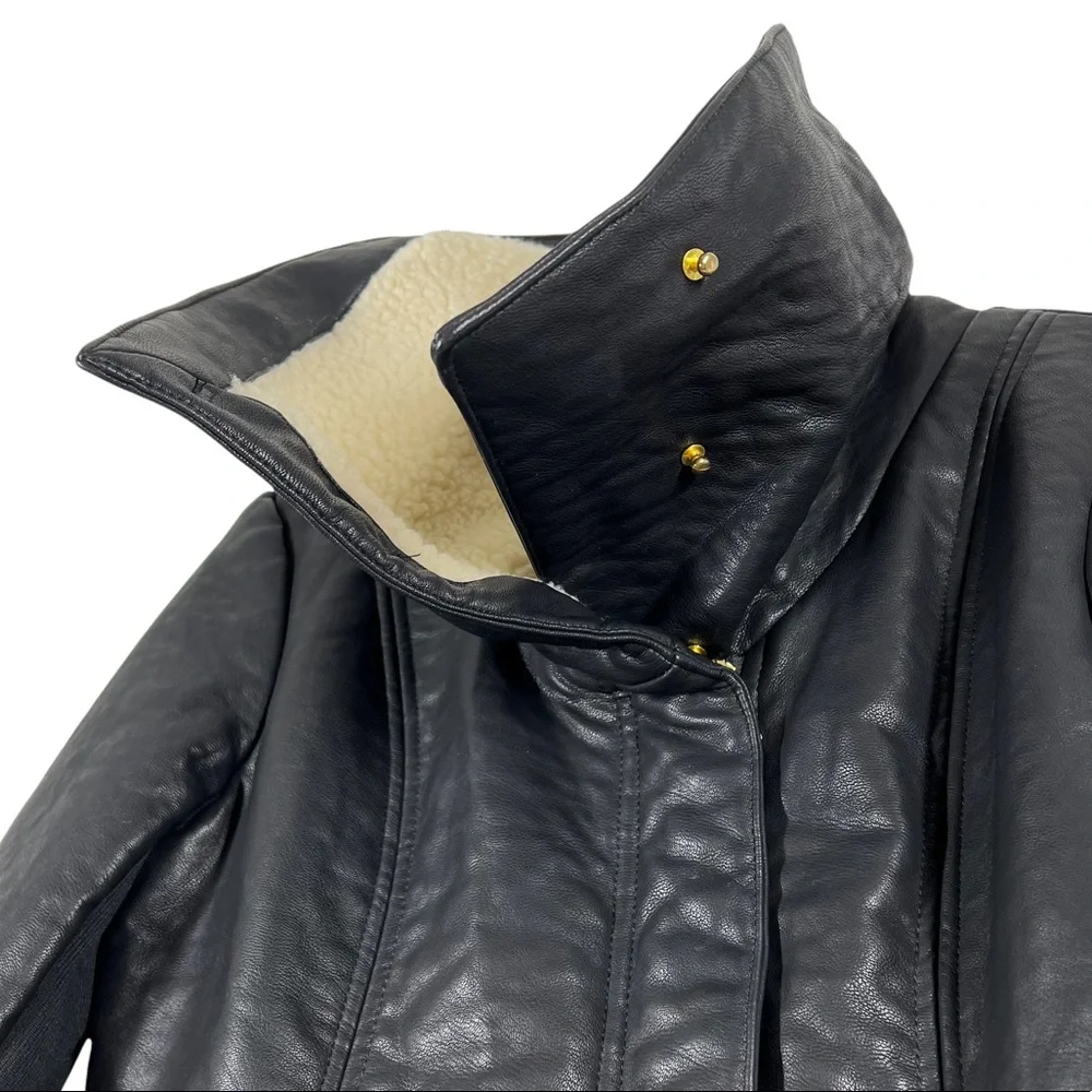 Sam Edelman Women's Caitlyn Aviator Sherpa Jacket Black Size S. - Picture 6 of 9